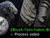 F zbrush布料边缘破损撕裂线头缝线笔刷ZBrush Torn Fabric Brush