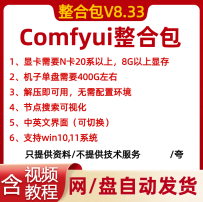 Comfyui 整合包V8.33，本体模型工作流配套齐全